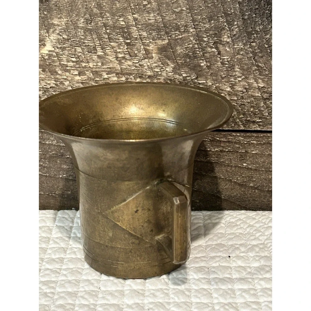 Heavy Vintage Brass‎ Mortar Apothecary VTG